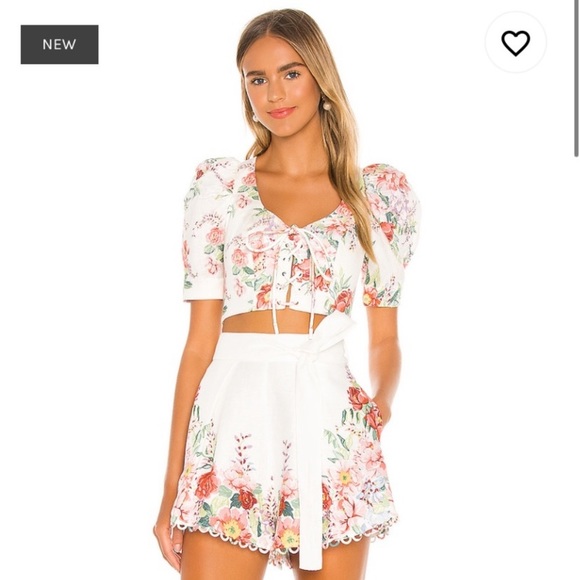 Zimmermann Tops - Zimmermann bellitude floral crop top size 0